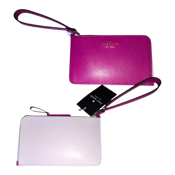 NWT Kate Spade Bicolor L zip Wristlet in Baja Rose - Picture 2 of 12
